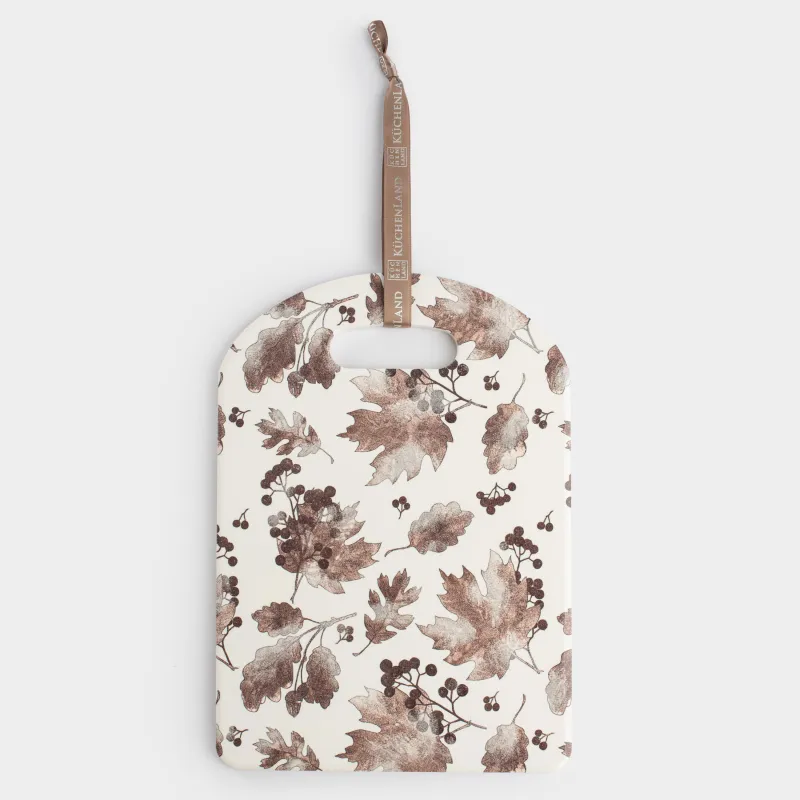 Подставка под горячее, 24х17 см, керамика/пробка, бежевая, Листопад, Autumn leaves