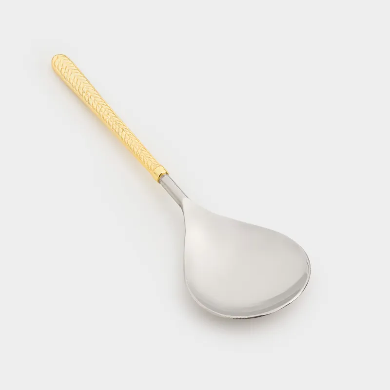 Приборы для сервировки салата, 26 см, 2 пр, ложка/вилка, сталь, золотистые, Колос, Harvest, image-1