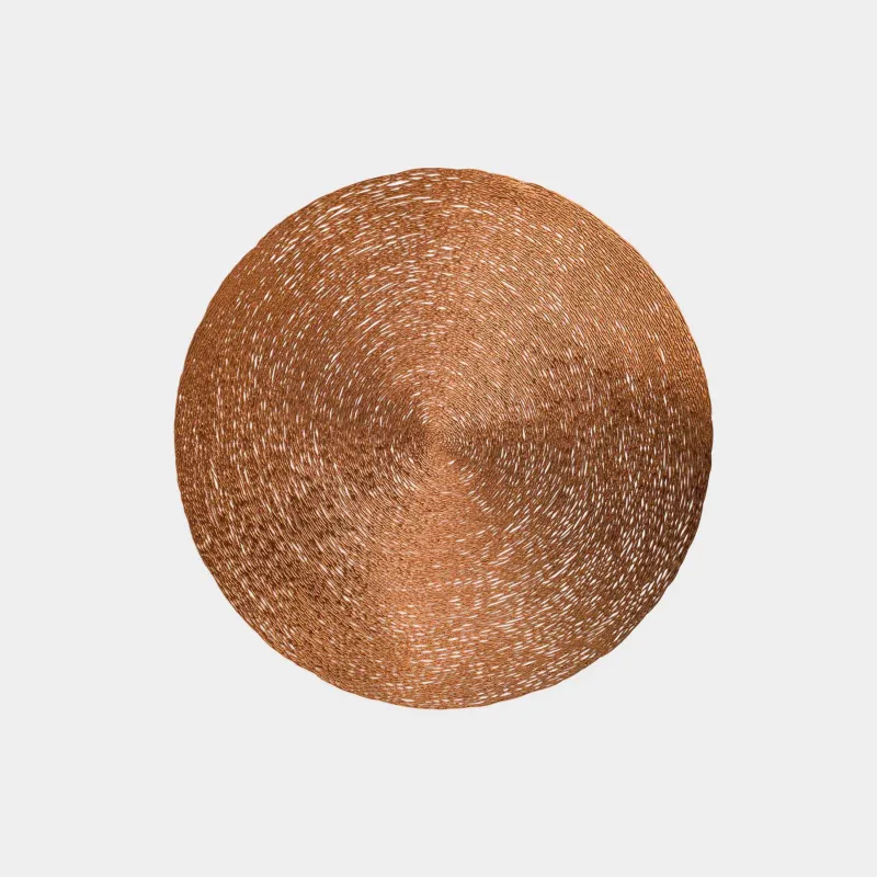 Салфетка под приборы, 38 см, ПВХ, круглая, медная, Azhur