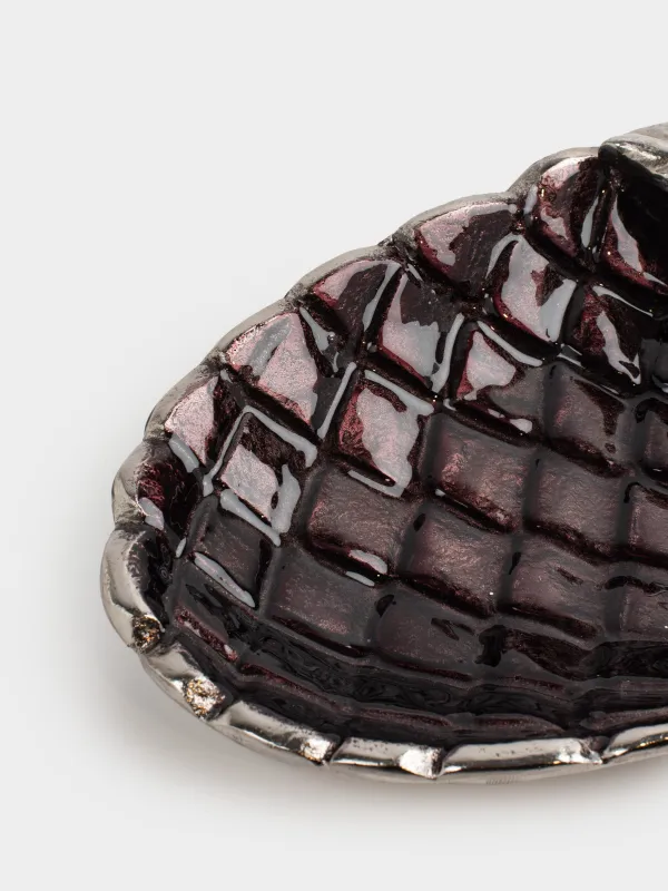 Блюдо декоративное, 22x12 см, металл, коричнево-золотистое, Шишка, Winter delice, image-3