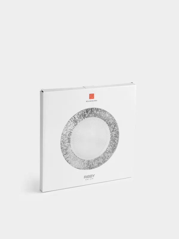 Тарелка подстановочная, 33 см, стекло Р, с серебристыми блестками, Ribby, image-5