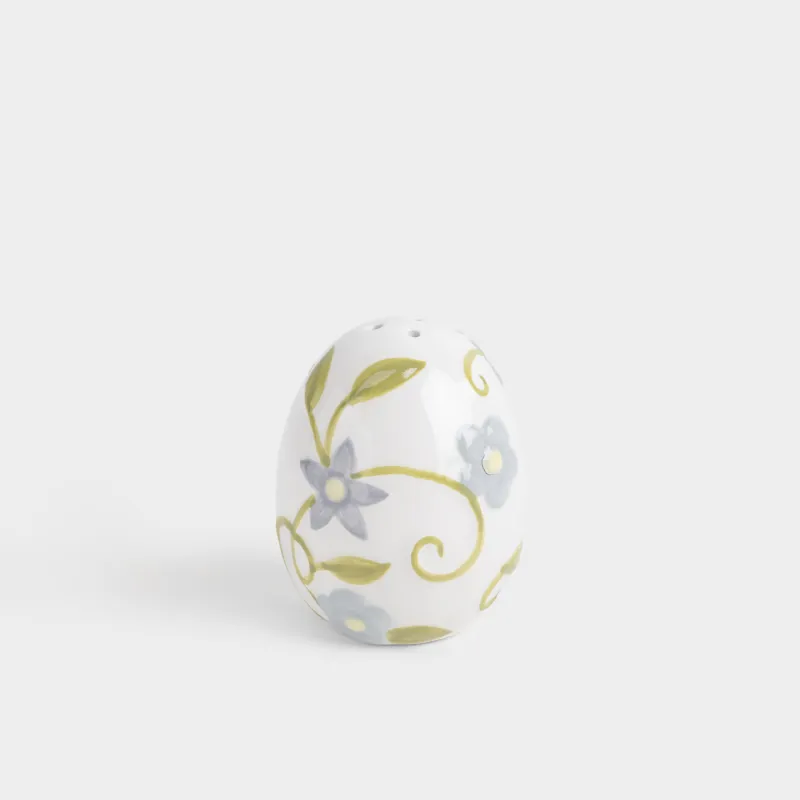 Емкость для соли или перца, 8 см, керамика D, молочная, Яйцо, Цветы, Easter