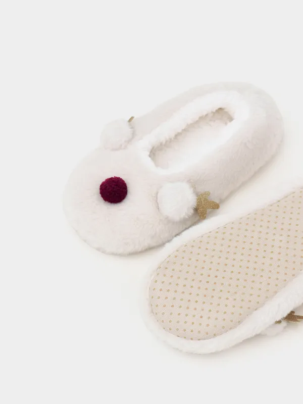 Тапочки-носки женские, искусственный мех/шерпа, Funny warm, image-2