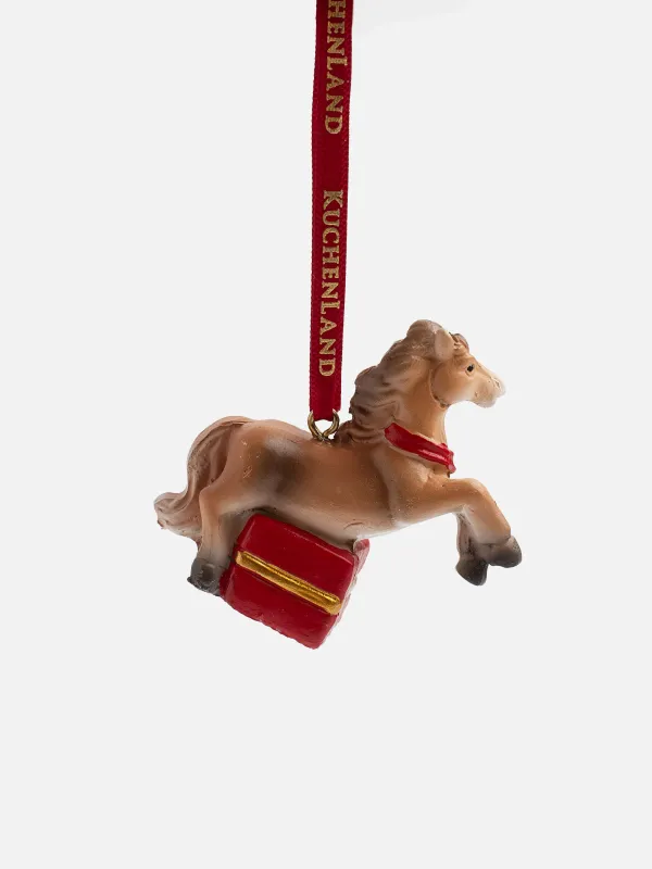 Игрушка елочная, 5 см, полирезин, коричневая, Лошадка, Figure christmas, image-2