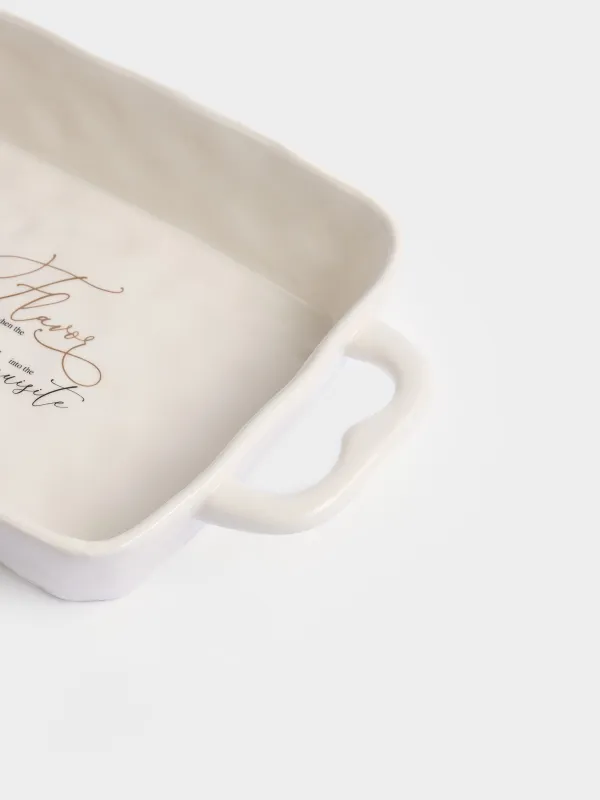 Форма для запекания, 31х20 см, керамика D, прямоугольная, молочная, Crumple kitchen, image-2