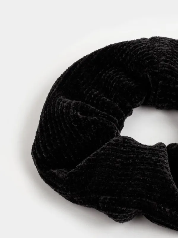 Резинка для волос, 10 см, вельвет, черная, Hair velvet, image-1