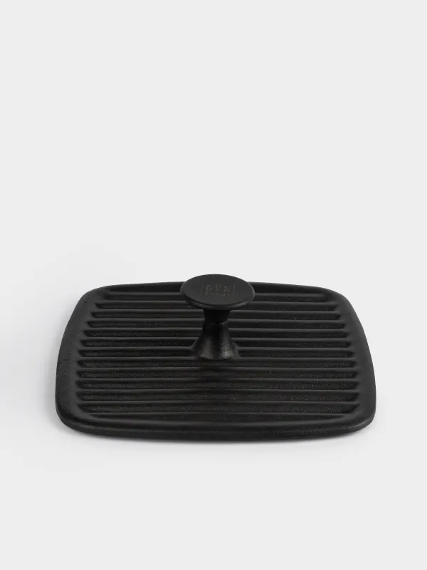 Крышка-пресс для гриля, 23 см, чугун, квадратная, черная, Authentic, image-0
