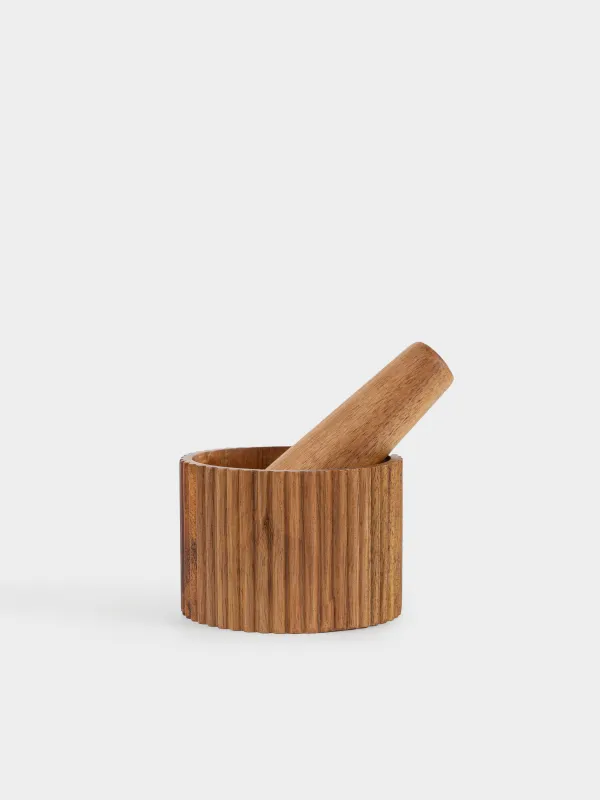 Ступка для специй, 10 см, с пестиком, дерево, круглая, Noble flow, image-0