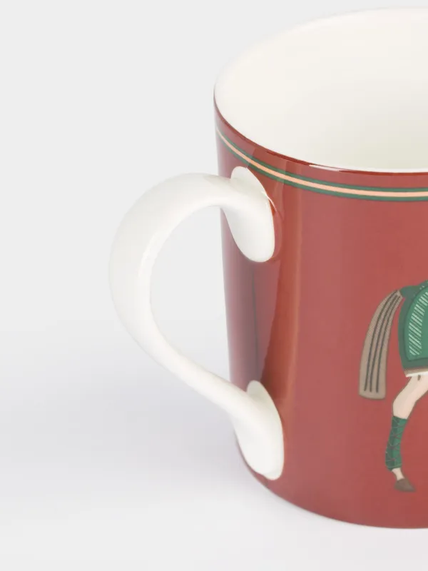 Кружка, 380 мл, фарфор F, красная, Лошадь, Warhorse, image-3