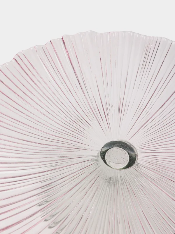 Блюдо на ножке, 28х12 см, стекло Р, лиловое, Зеленая ножка, Verge, image-2