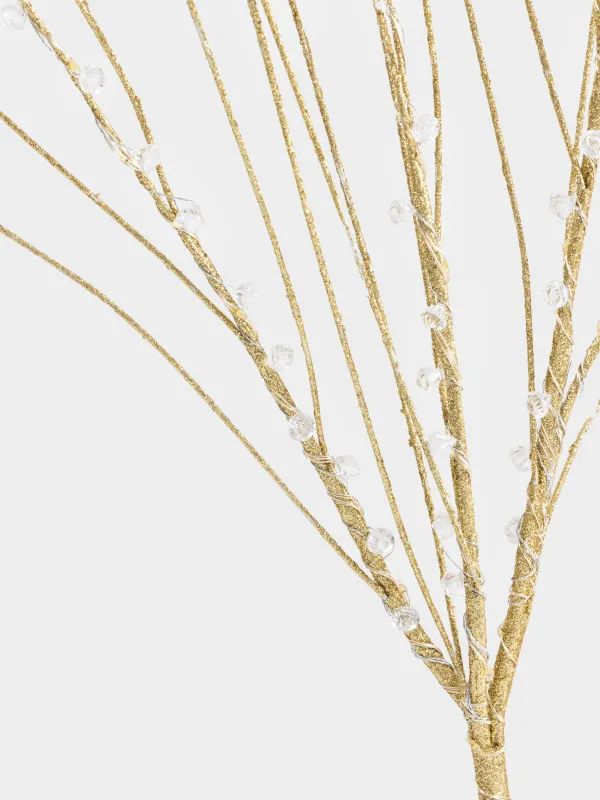 Ветка декоративная, 1 м, с подсветкой, полипропилен/металл, золотистая, Кристаллы, Crystal decor, image-3