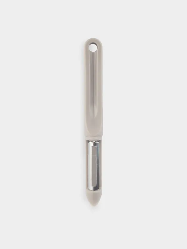 Овощечистка, 17 см, сталь/пластик, серо-коричневая, Regular, image-0