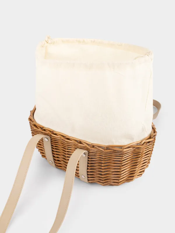 Корзина-сумка, 33x18 см, с термоотделением, лоза/полиуретан, овальная, бежевая, Picnic, image-2