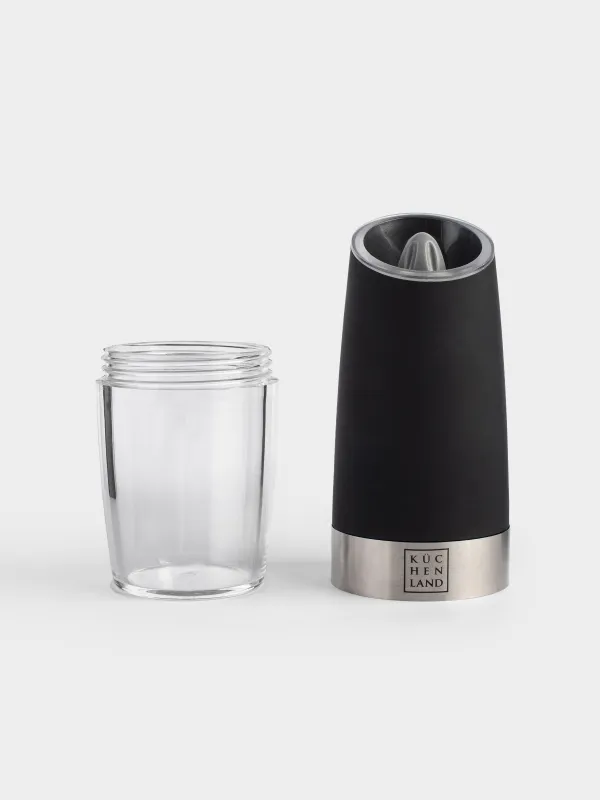 Мельница для специй, 20 см, гравитационная, пластик/акрил, LED W, черная, Spicy, image-5