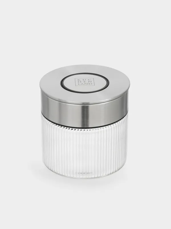 Банка для сыпучих продуктов, 420 мл, с вакуумной крышкой, Ribby steel, image-1