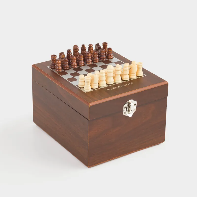 Набор для виски, 1 перс, 4 пр, в коробке, стакан/кубики/щипцы, стекло/мрамор, Шахматы, Sabal, image-2