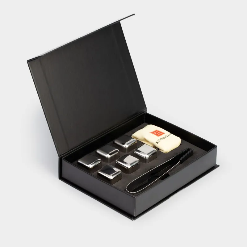 Набор кубиков для охлаждения напитков, 8 пр, с щипцами, сталь, BAR