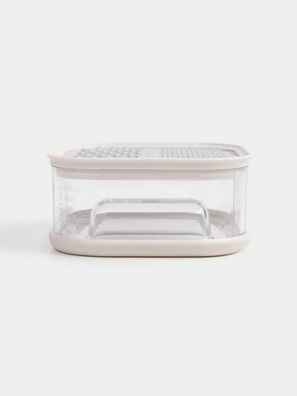 Терка, 14х14 см, с контейнером, сталь/пластик, молочная, Soft kitchen, image-2