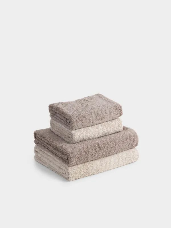 Комплект полотенец, 50х90/70х140 см, 4 шт, хлопок, коричневый/бежевый, Terry cotton, image-0