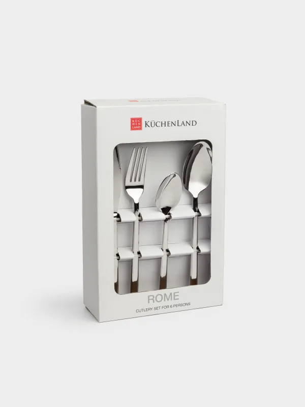 Столовые приборы, 6 перс, 24 пр, сталь, Rome, image-9