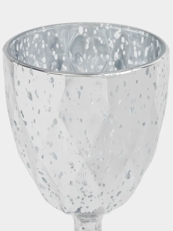 Бокал-кубок для вина, 300 мл, стекло Р, серебристый, Rhomb patina, image-2