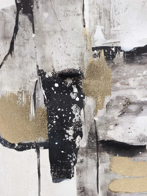 Картина в раме, 62х92 см, холст, серо-черная, Штрихи, Abstract, image-4