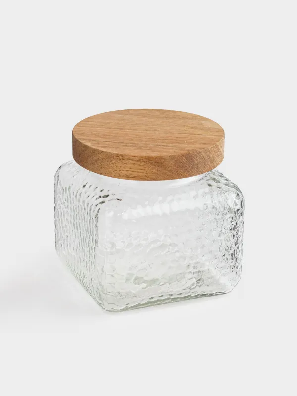 Банка для сыпучих продуктов, 1,2 л, Ripply wood, image-1