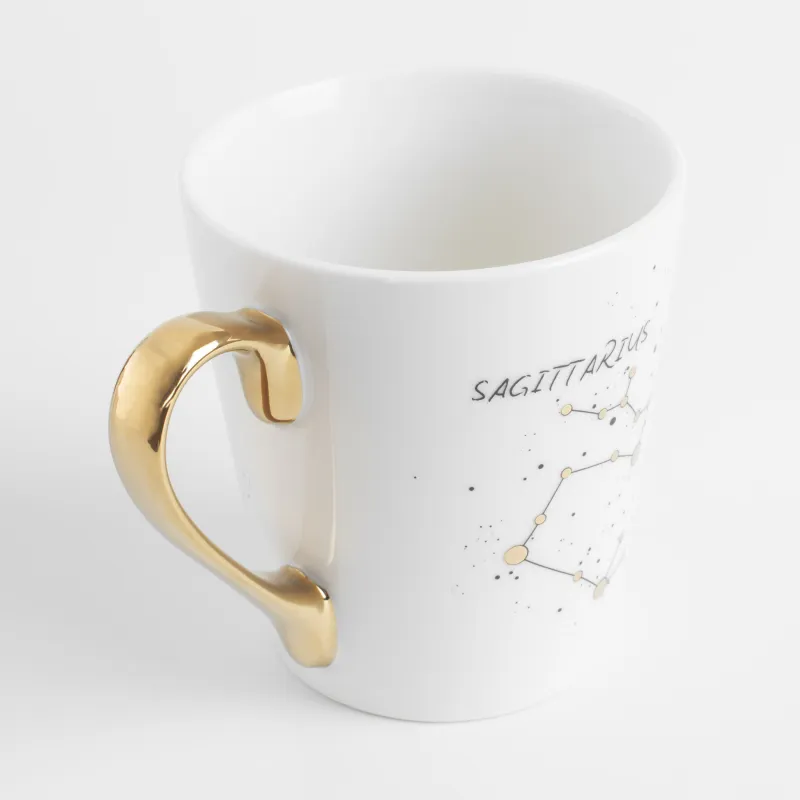 Кружка, 400 мл, фарфор N, молочно-золотистая, Стрелец, Zodiac, image-1