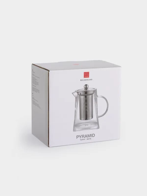 Чайник заварочный, 860 мл, стекло Б/сталь, Pyramid, image-4