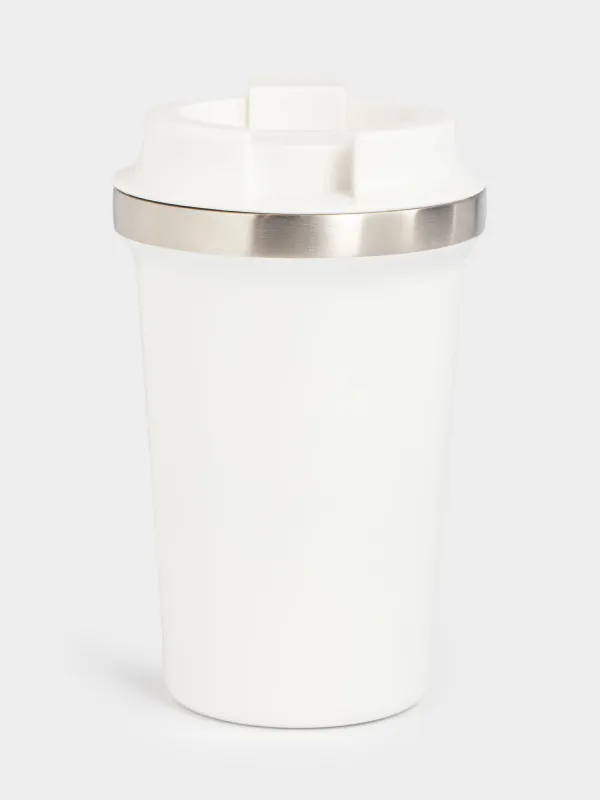 Термокружка, 350 мл, сталь/пластик, белая, Лошадь, Coffee time, image-3