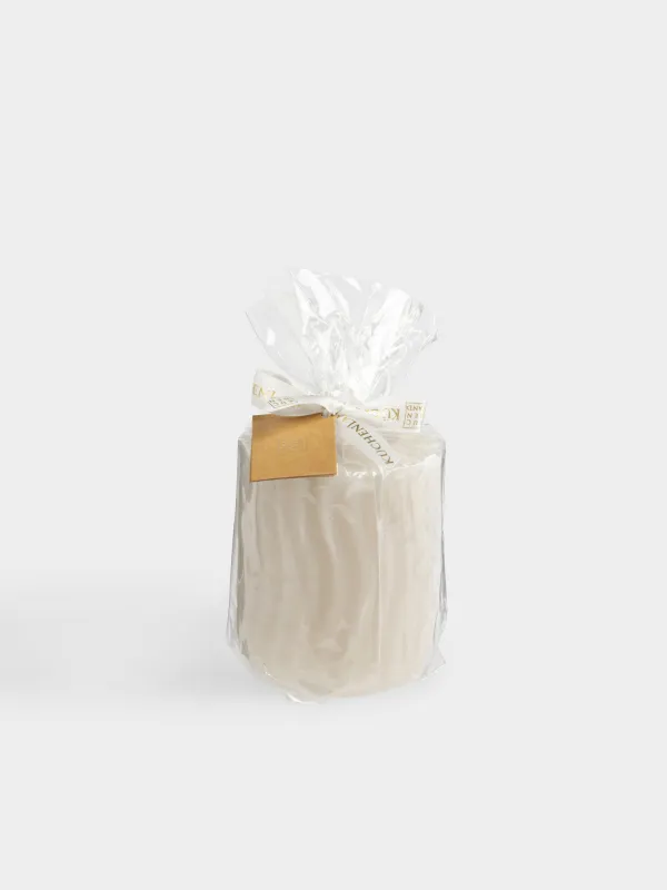 Свеча, 8х9 см, цилиндрическая, Ribbed candle, image-2