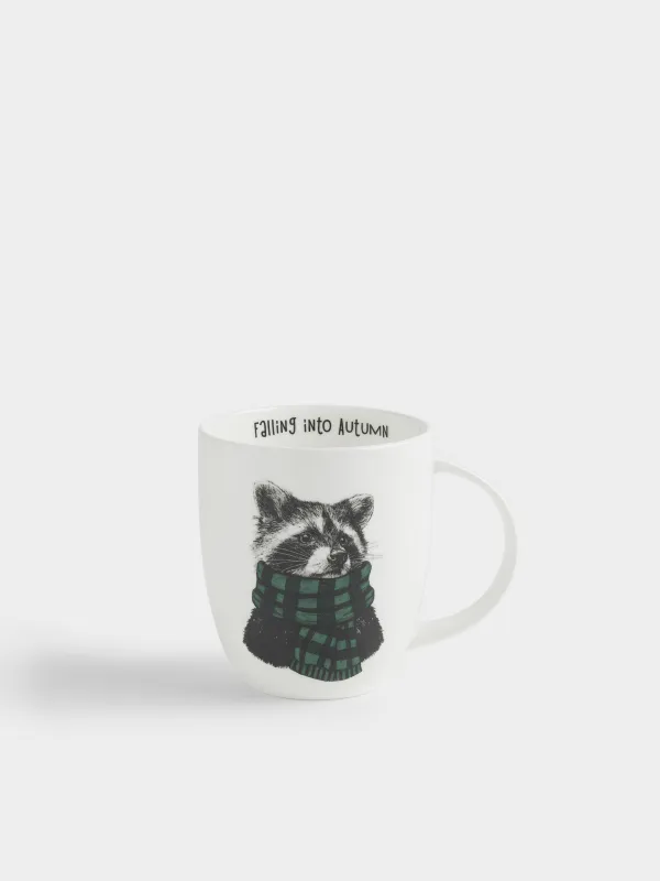Кружка, 400 мл, Енот в шарфе, Raccoon, image-0