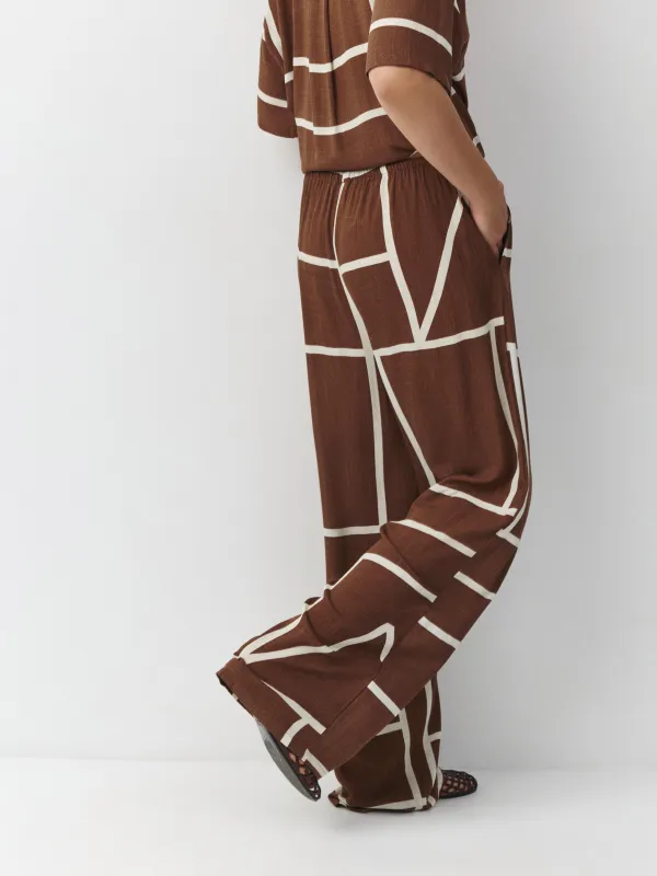 Брюки из вискозы с абстрактным принтом, Nataly, image-3