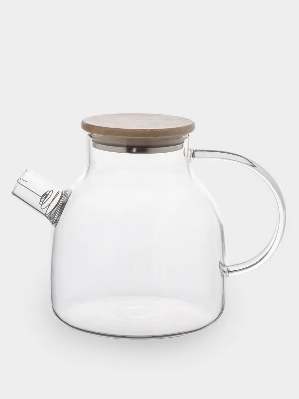 Чайник заварочный, 1,2 л, с фильтром, стекло Б/бамбук, Bamboo, image-0