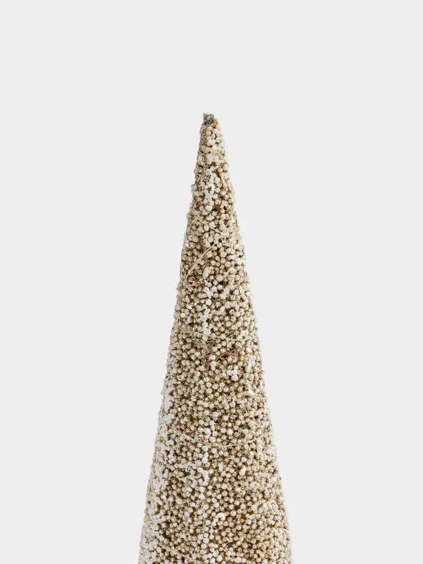 Ель-конус, 40 см, с подсветкой, полиэстер/металл, шампань, Заснеженная ель, Frosty sparks, image-1