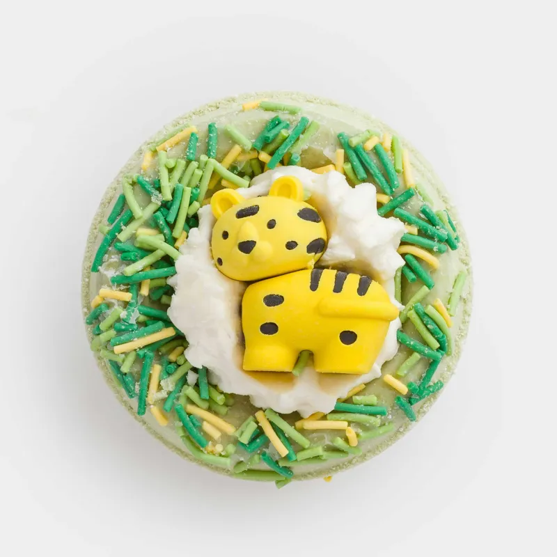 Бомбочка для ванны, 130 гр, с игрушкой, зеленая, Дыня, Тигр, Tiger