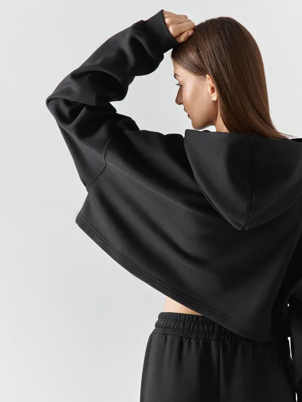 Худи женское, хлопок/полиэстер, черное, Fidelma, image-6