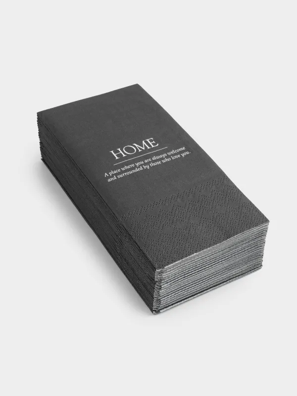 Салфетки бумажные, 33х33 см, 20 шт, прямоугольные, черные, Home, Course, image-1