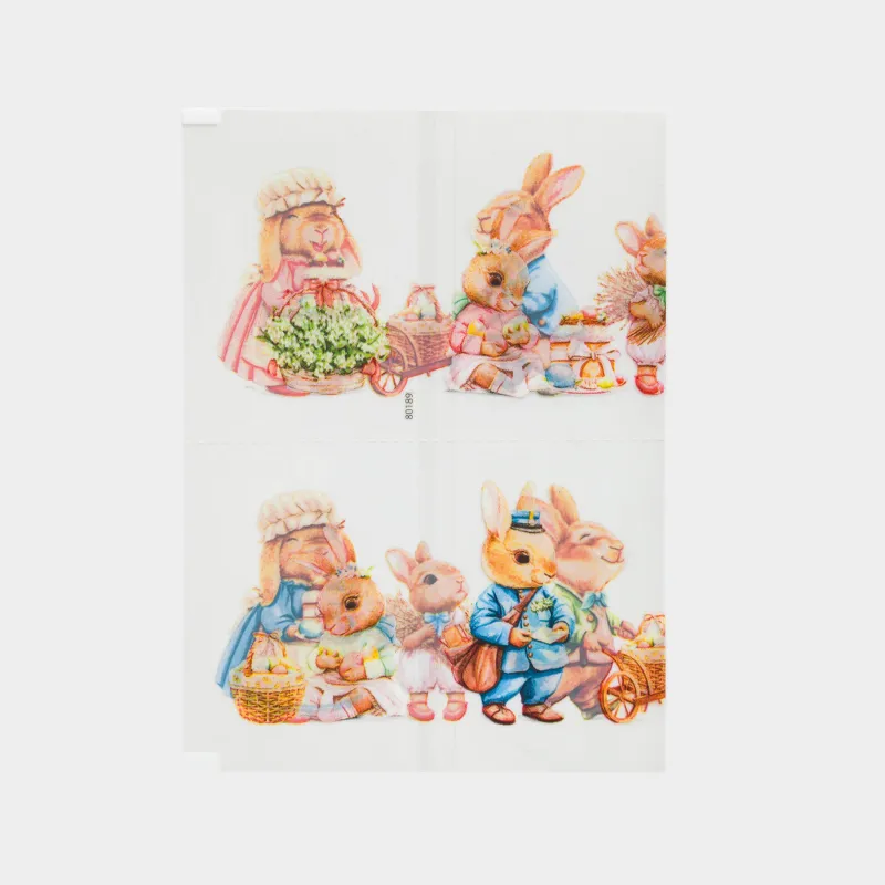 Набор термоэтикеток для яиц, 10 шт, 15х9 см, пасхальный, ПВХ, Зайцы, Easter, image-1