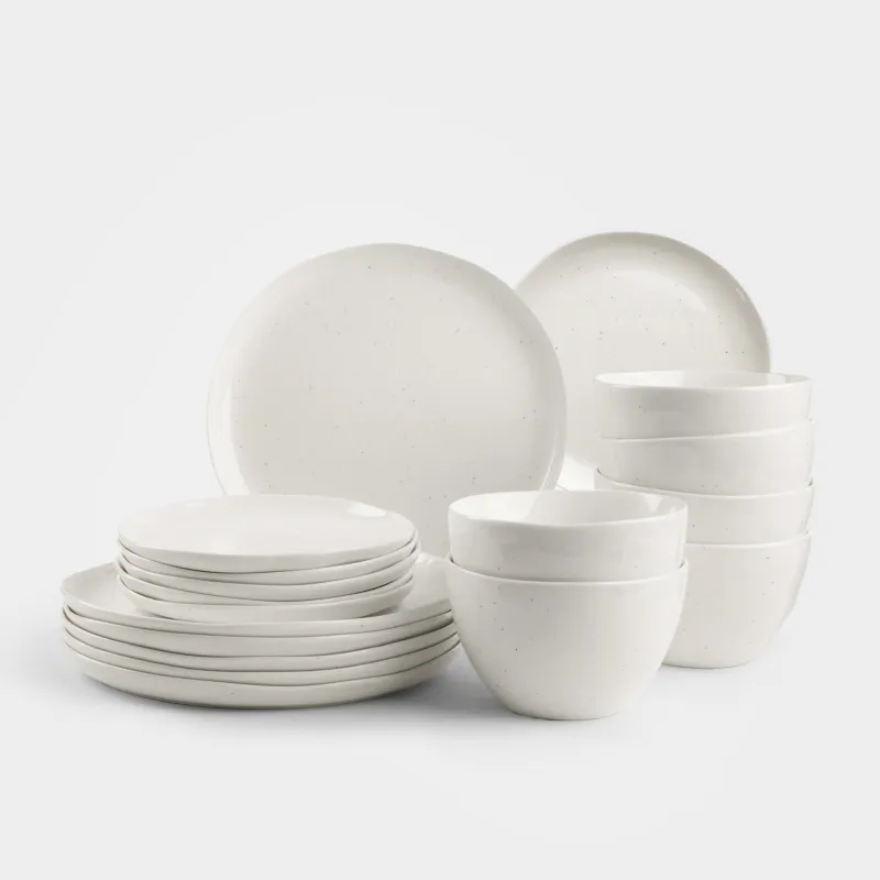 Сервиз обеденный, 6 перс, 18 пр, фарфор N, молочный, Точки, Boho