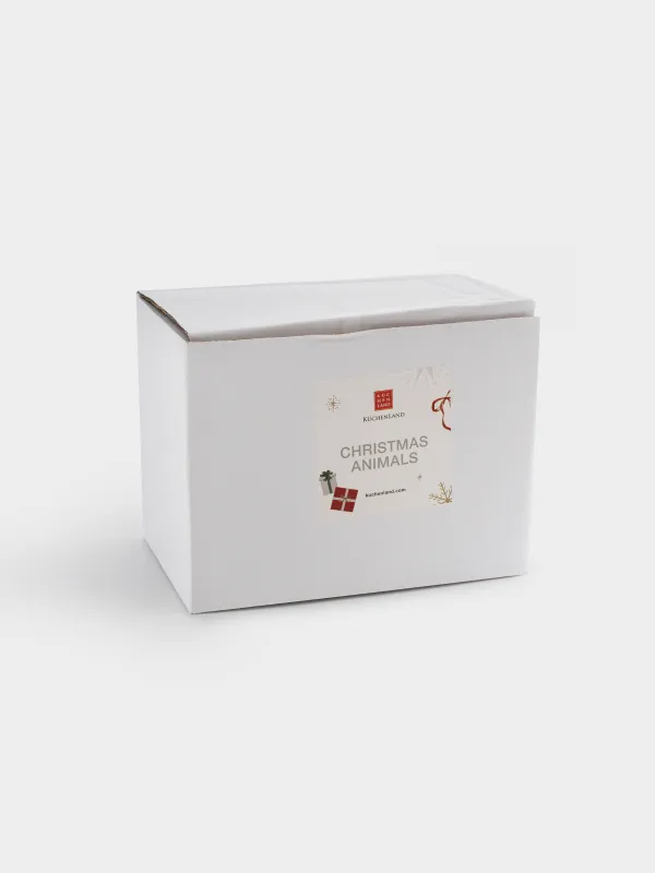 Набор для соли и перца, 8 см, керамика, Белка и медведь, Christmas animals, image-6