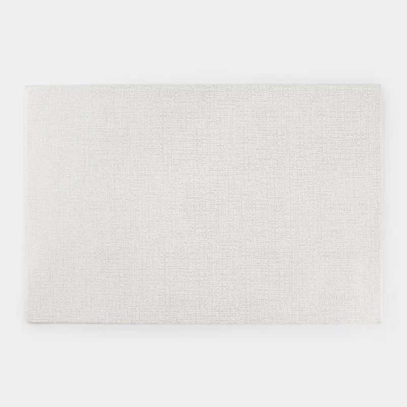 Салфетка под приборы, 30х45 см, ПВХ, прямоугольная, белая, Серебристые капли, Rock