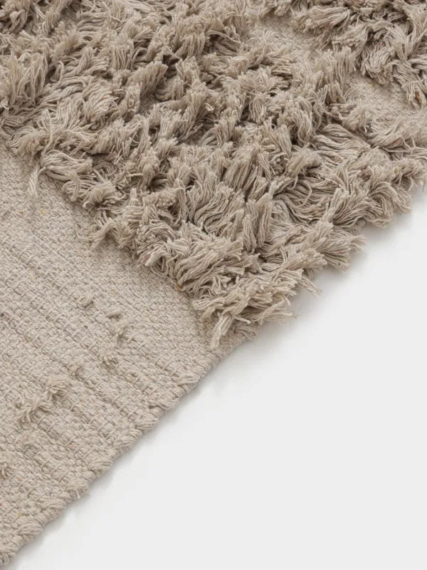 Ковер, 120х180 см, с ворсом, хлопок, бежевый, Cage pattern, image-1