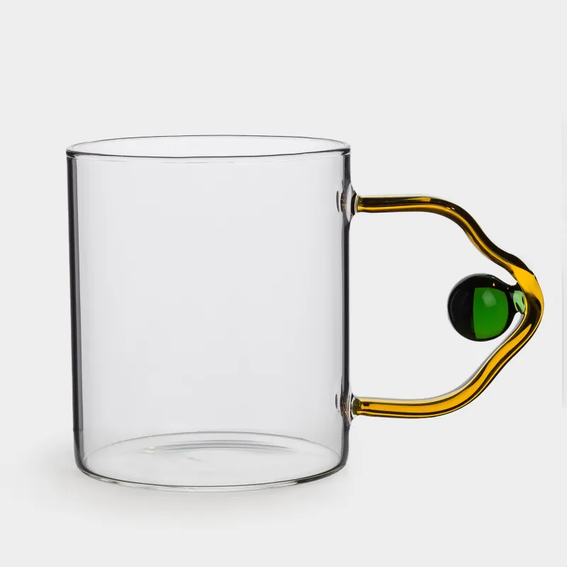Кружка, 380 мл, стекло Б, с фигурной ручкой, Шар, Benty-color