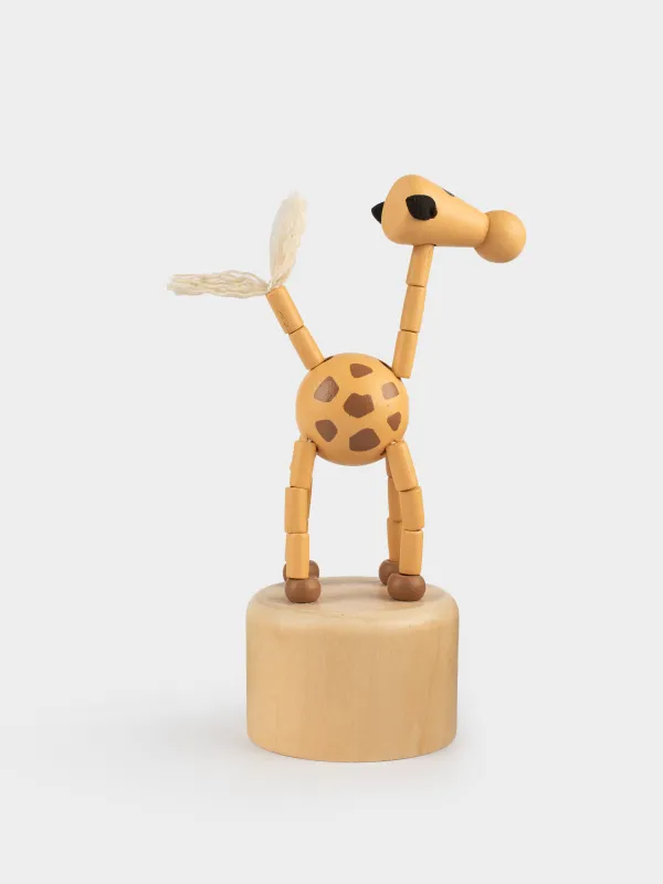 Игрушка, 13х5 см, дергунчик, дерево, желтая, Жираф, Jungle, image-2