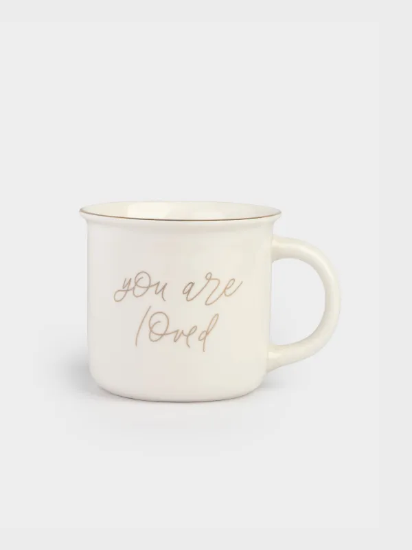 Кружка, 370 мл, фарфор N, бело-золотистая, You are loved, Mug title, image-0