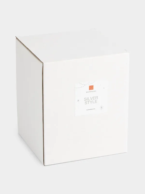 Статуэтка с подсветкой, 15 см, стекло/пластик, серая, Елочный шар, Silver style, image-4