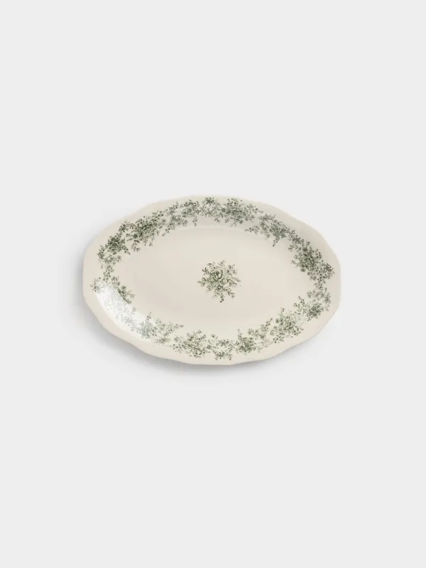 Блюдо, 26х17 см, Зеленые цветы, Green lace, image-1