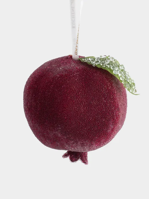 Игрушка елочная, 10 см, пенопласт, красно-зеленая, Гранат, Fruits, image-0