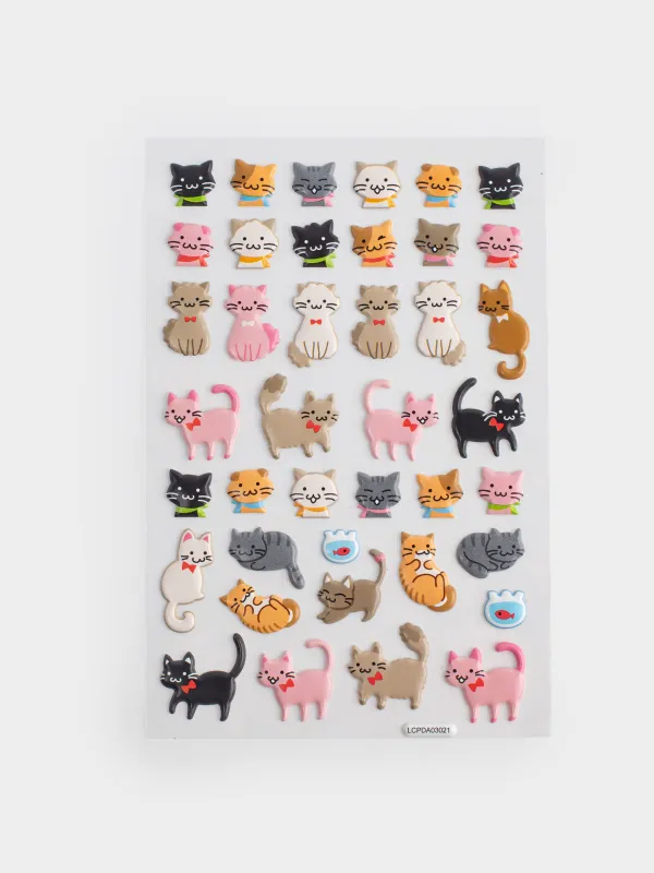 Набор наклеек, 40 шт, одноразовые, Котики, Cat, image-0